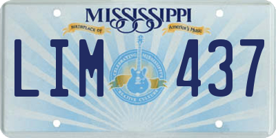 MS license plate LIM437