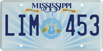 MS license plate LIM453