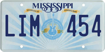 MS license plate LIM454