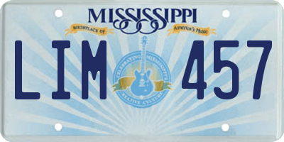 MS license plate LIM457