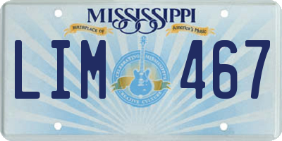 MS license plate LIM467