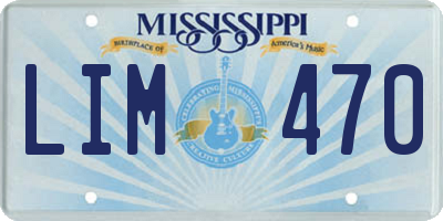 MS license plate LIM470