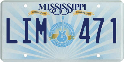 MS license plate LIM471
