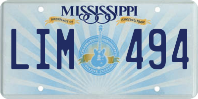 MS license plate LIM494