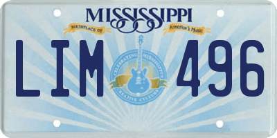 MS license plate LIM496