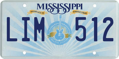 MS license plate LIM512