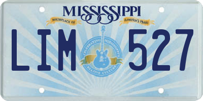 MS license plate LIM527