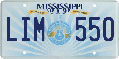 MS license plate LIM550