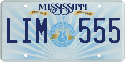 MS license plate LIM555