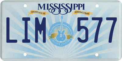 MS license plate LIM577
