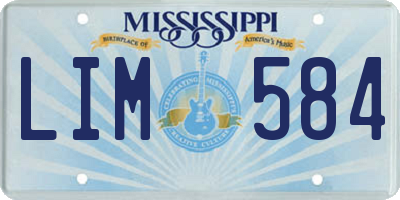 MS license plate LIM584