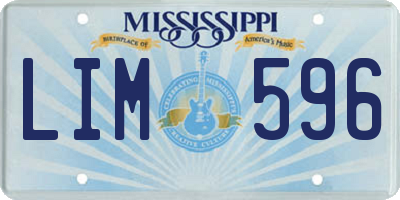 MS license plate LIM596