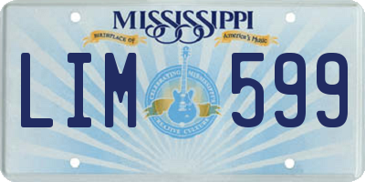MS license plate LIM599