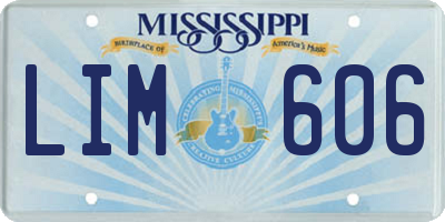 MS license plate LIM606
