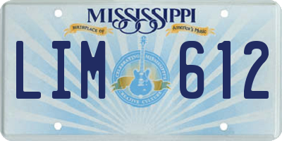 MS license plate LIM612