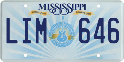 MS license plate LIM646