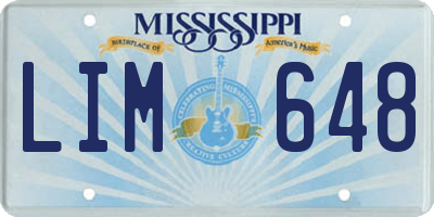 MS license plate LIM648