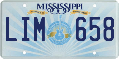 MS license plate LIM658