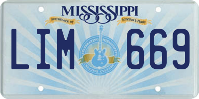 MS license plate LIM669