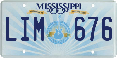 MS license plate LIM676
