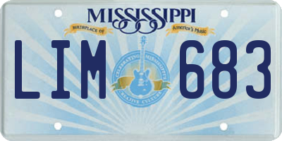 MS license plate LIM683