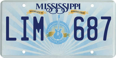 MS license plate LIM687