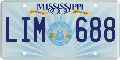 MS license plate LIM688