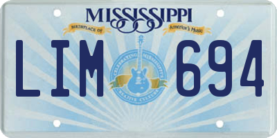 MS license plate LIM694