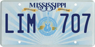 MS license plate LIM707