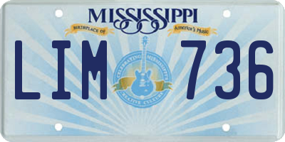 MS license plate LIM736