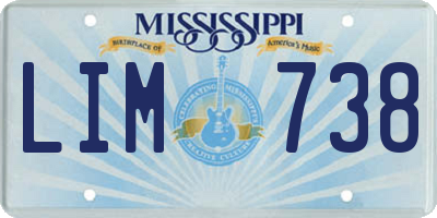 MS license plate LIM738