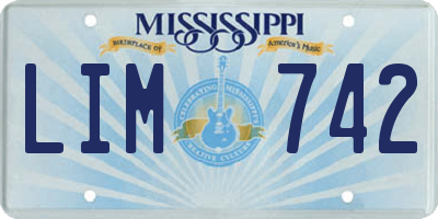 MS license plate LIM742