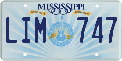 MS license plate LIM747