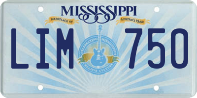 MS license plate LIM750