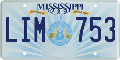 MS license plate LIM753