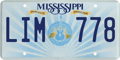 MS license plate LIM778