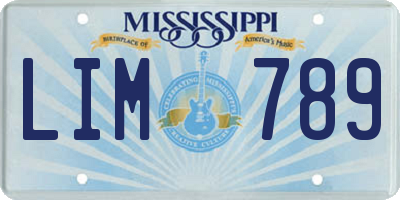 MS license plate LIM789