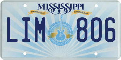 MS license plate LIM806