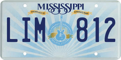 MS license plate LIM812