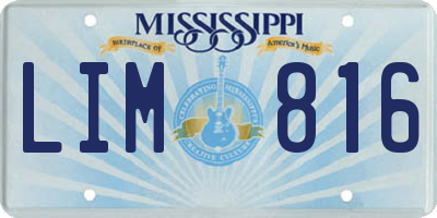 MS license plate LIM816