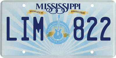 MS license plate LIM822