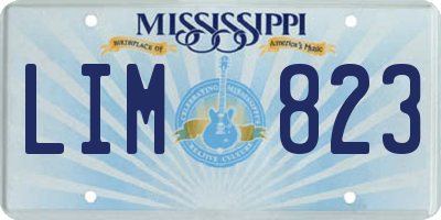 MS license plate LIM823