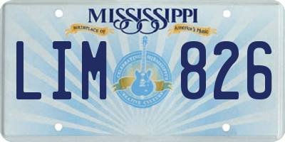 MS license plate LIM826
