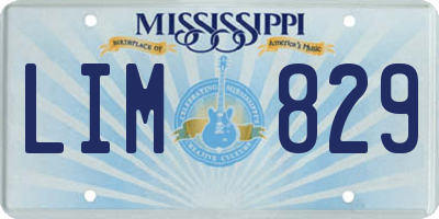 MS license plate LIM829