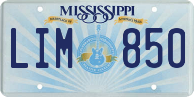 MS license plate LIM850