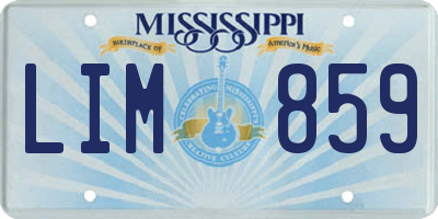 MS license plate LIM859