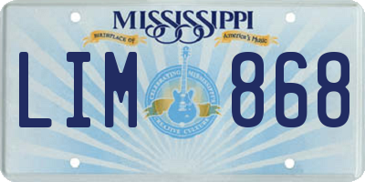 MS license plate LIM868