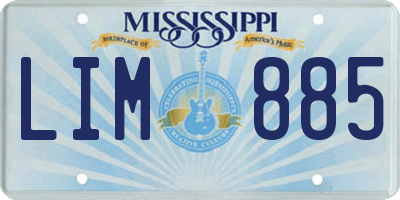 MS license plate LIM885