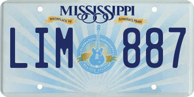 MS license plate LIM887