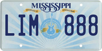 MS license plate LIM888